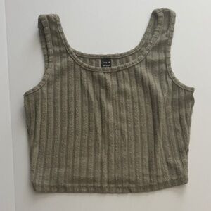 SHEIN Khaki Ribbed Tank Top